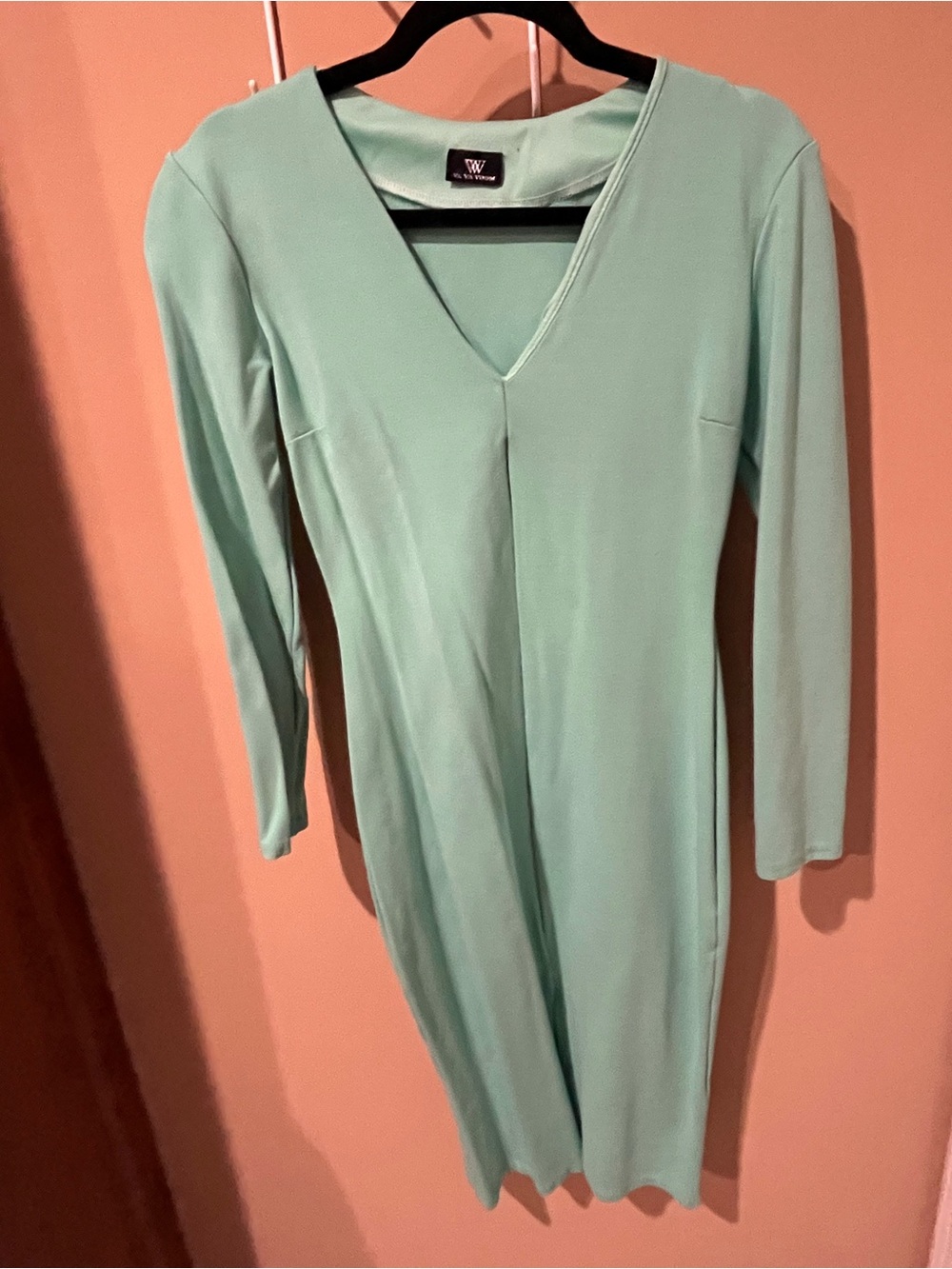Mint V-Neck Long Sleeve Ponte Dress